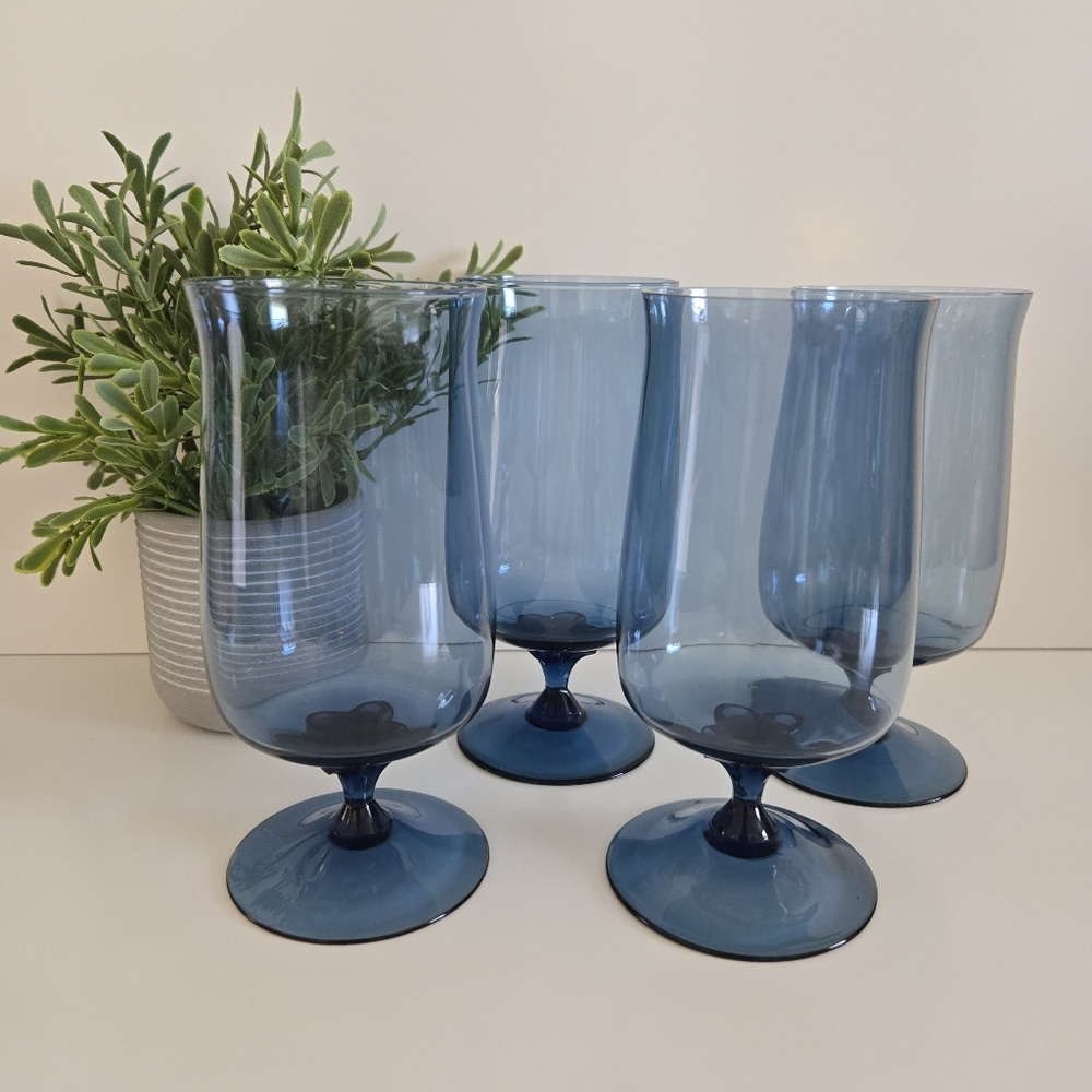 Vintage Lenox Blue Mist Iced Tea Goblets Set Of 4